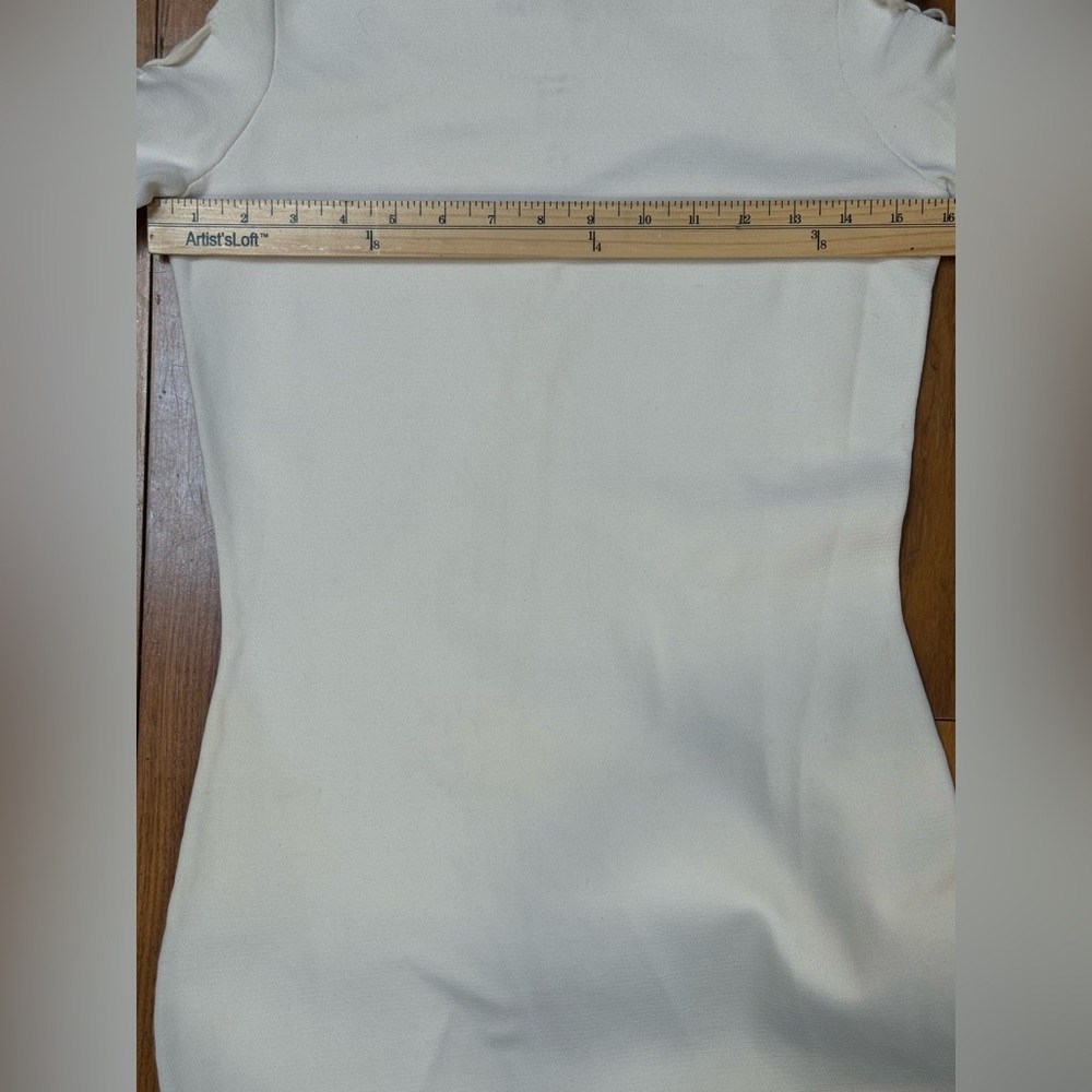 Bailey 44 Daiquiri‎ Sweater Dress Small Cream Midi Lace Up Sleeve Bodycon NWT - Picture 8 of 11